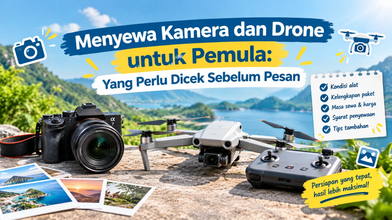 Menyewa Kamera dan Drone untuk Pemula: Yang Perlu Dicek Sebelum Pesan