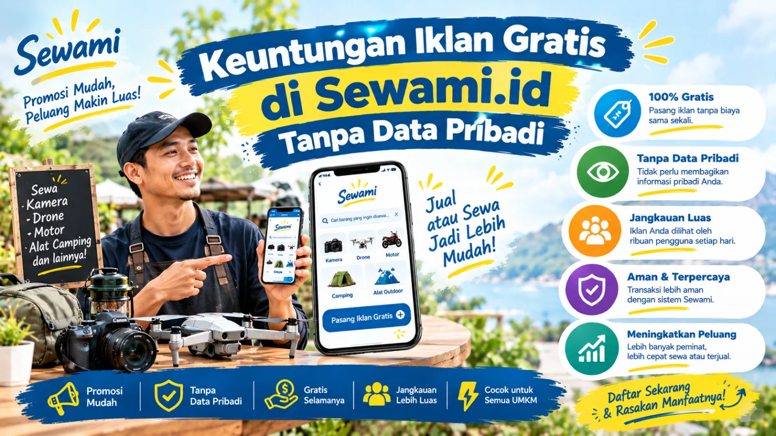 Keuntungan Iklan Gratis di Sewami.id Tanpa Data Pribadi